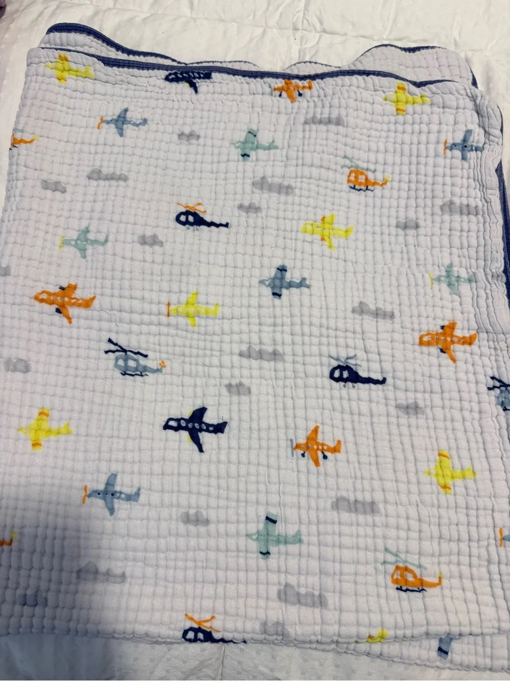 Addison Belle Airplane Print Cotton Baby Blanket
